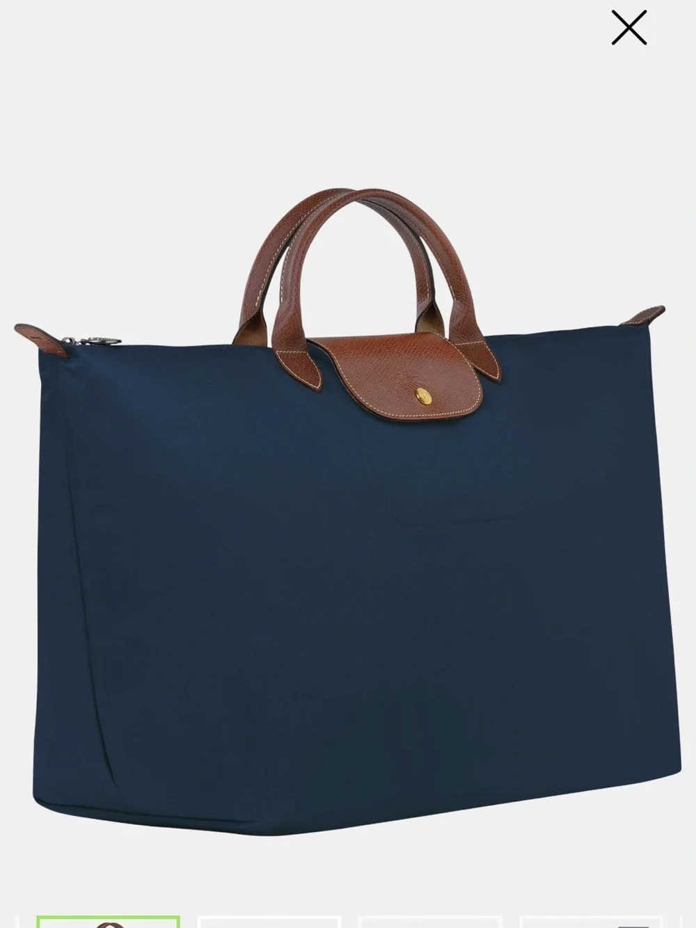 Longchamp Le Pliage “type L” large travel bag in navy blue - Picture 9 of 13
